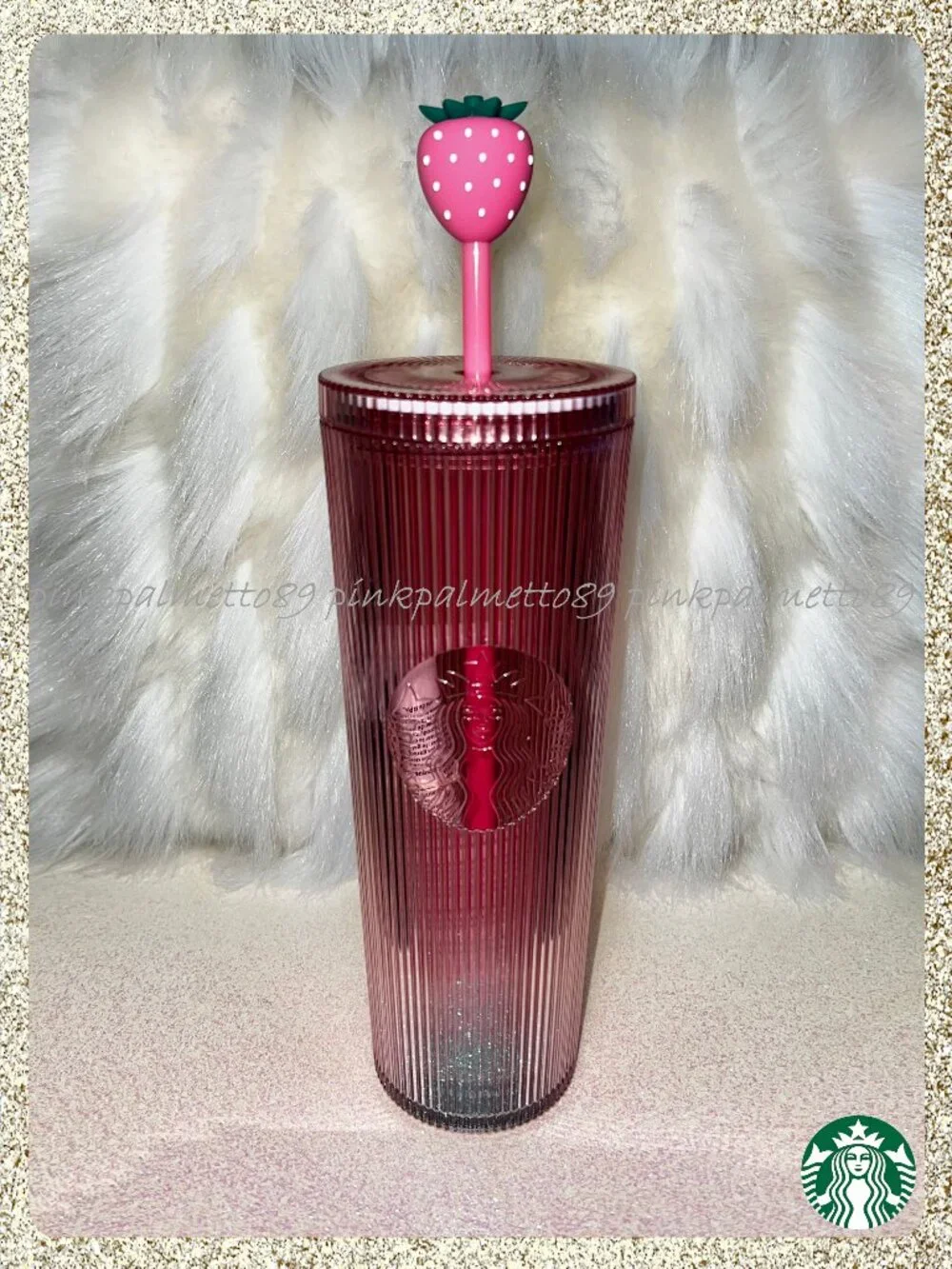 ✨🍓 NWT 2026 Starbucks 'Pink Drink' Strawberry Pleated Venti Cold Cup Tumbler